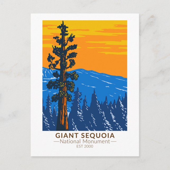 Riesengebirge Sequoia Nationalmuseum Vintag Postkarte (Vorderseite)