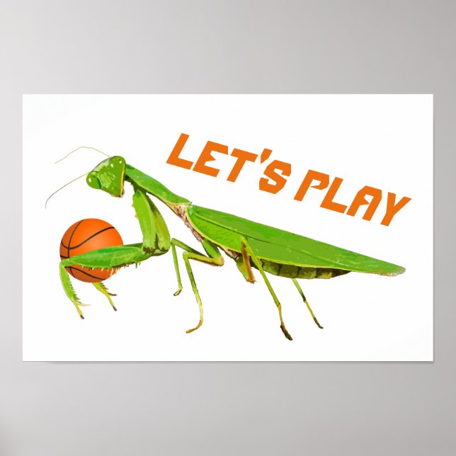Riesengrünes Gebet Mantis Basketball Poster (Vorne)