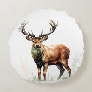 Riesenhirsch mit Geweih  Rundes Kissen