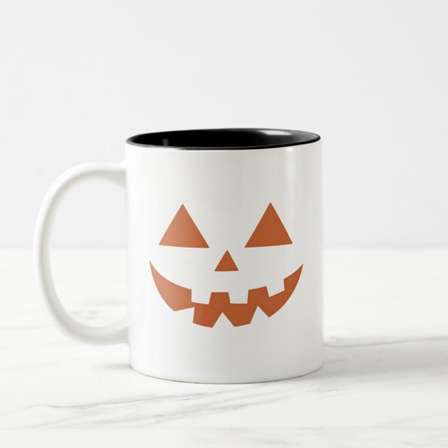 RiesenJack O' Lantern Face Halloween Pumpkin Zweifarbige Tasse (Links)