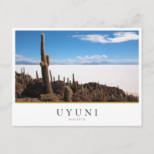 Riesenkaktus im Salar de Uyuni in Bolivien Postkarte