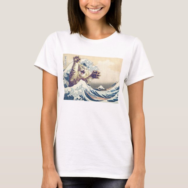 Riesenkatzenwelle - Die große Welle vor Kanagawa T-Shirt (Vorderseite)