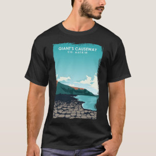 Riesenkauseweg Nordirland Retro Travel Pos T-Shirt