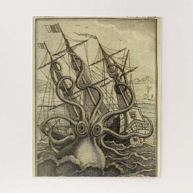 Riesenktopus Vintag 1801 Etching (Vertikal)