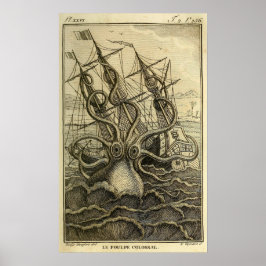 Riesenktopus Vintag 1801 Etching Poster