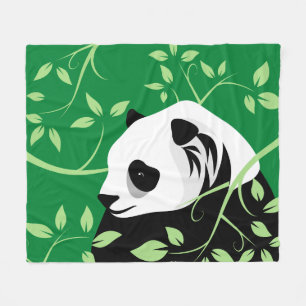 Riesenpanda-Bär zwischen Blättern Fleecedecke
