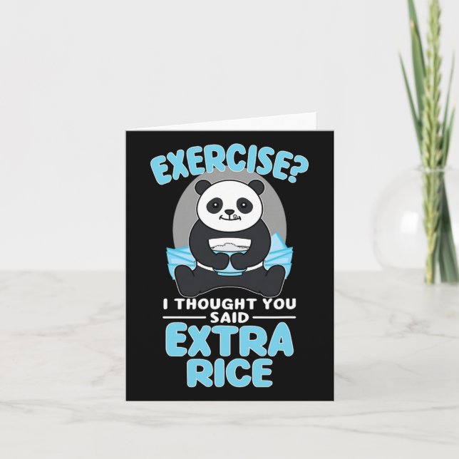 Riesenpanda Funny Gym Workout Redewendungen Nahrun Karte (Vorderseite)