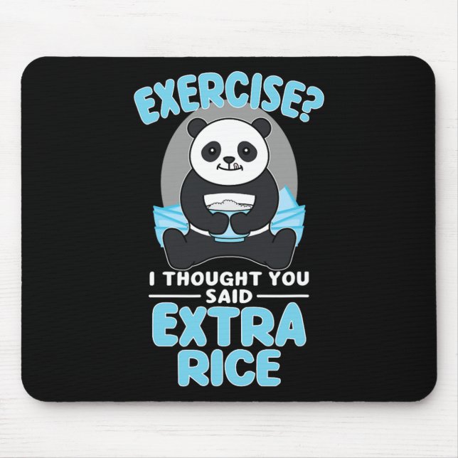 Riesenpanda Funny Gym Workout Redewendungen Nahrun Mousepad (Vorne)