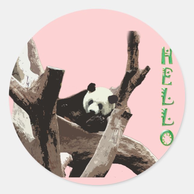 Riesenpanda in einem wilden Tierzoo Fotografie. Runder Aufkleber (Vorderseite)