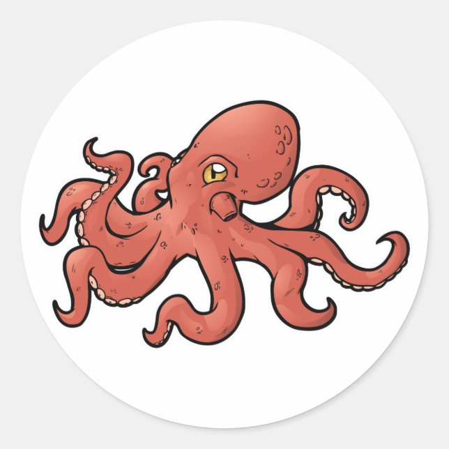 Riesenpazifischer Oktopus Runder Aufkleber (Vorderseite)