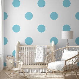 Riesenpolka Dot Pattern Aqua Blue Pastellfarbe Tapete