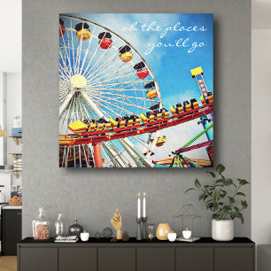 Riesenrad Achterbahn Orte Zitat Skript Leinwanddruck