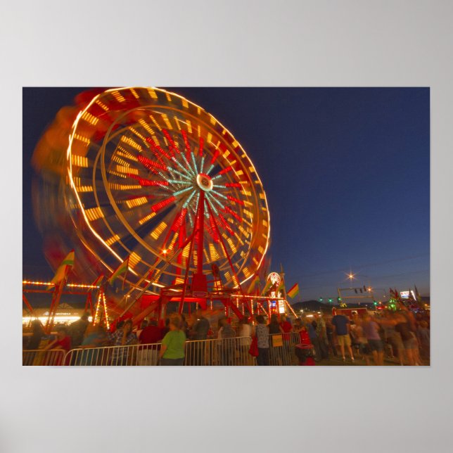 Riesenrad bei Dämmerung in der Nordwestmontana Poster (Vorne)