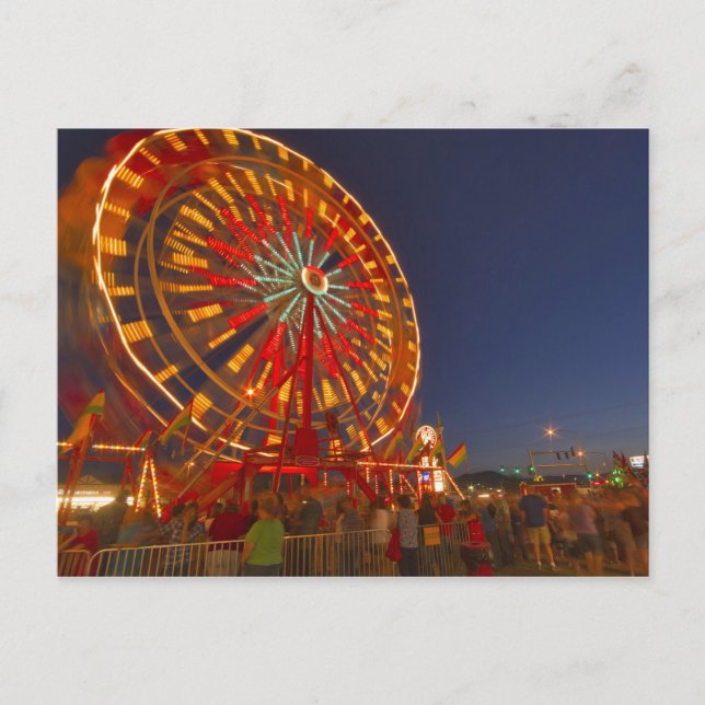 Riesenrad bei Dämmerung in der Nordwestmontana Postkarte (Vorderseite)