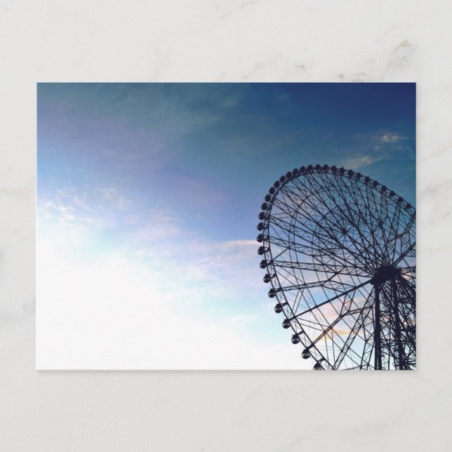 Riesenrad in der Abenddämmerung: Tokio Postkarte (Vorderseite)