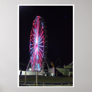 Riesenrad in der Nacht Poster