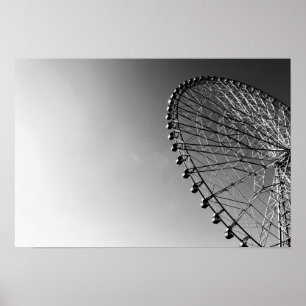 Riesenrad in Schwarz und Weiß Poster