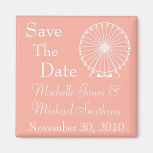 Riesenrad-Save the Date Magneten (Pfirsich) Magnet