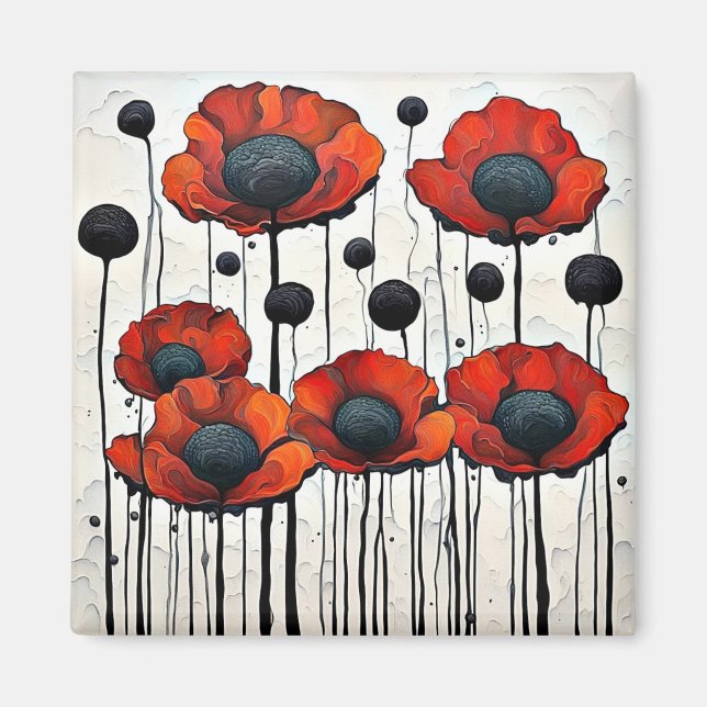 Riesenroter Poppies 3 Magnet (Vorne)