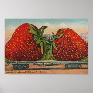 Riesens Erdbeeren Antiquität Früchte Spaß Poster