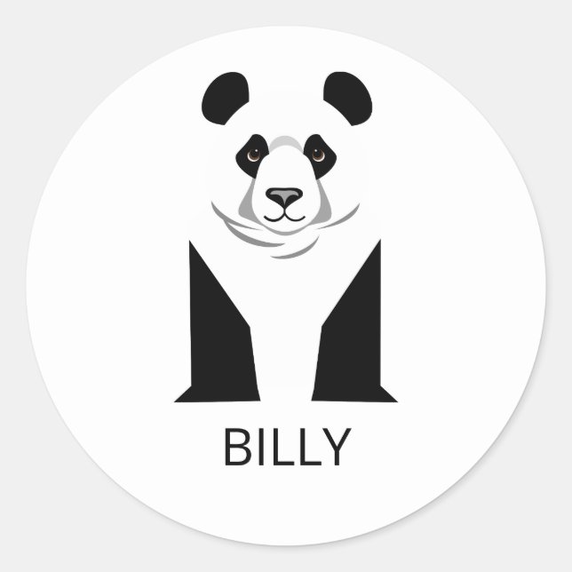 Riesenschild für Panda-Kinder Runder Aufkleber (Vorderseite)