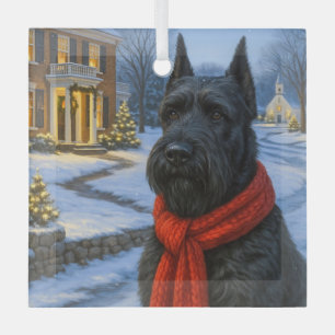 Riesenschnauzer-Feiertag  Ornament Aus Glas