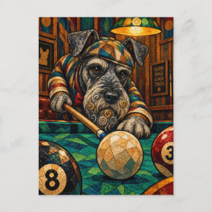 Riesenschnauzer, geometrisches Mosaik Postkarte