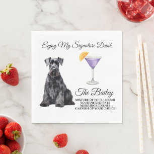 Riesenschnauzer-Hochzeits-Signature-Drink-Serviett Serviette