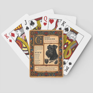 Riesenschnauzer, mittelalterliche Bestiarien-Kunst Spielkarten