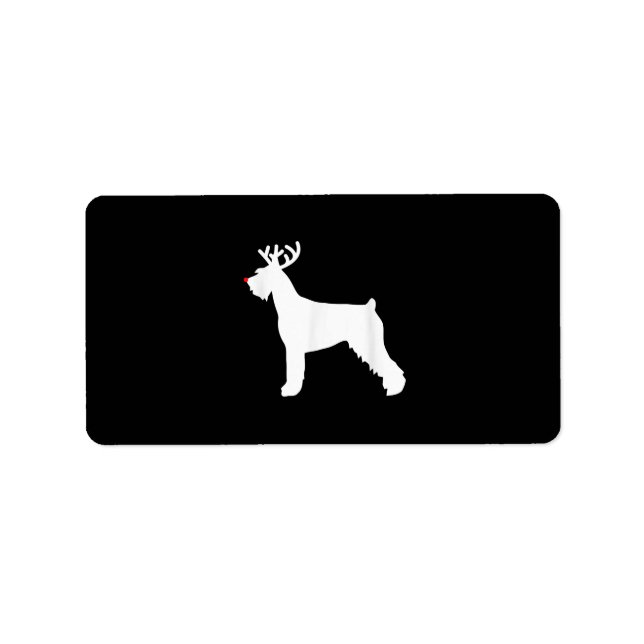 Riesenschnauzer-Rentierhund Adressaufkleber (Vorne)