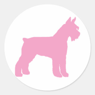 Riesenschnauzer (Rosa) Runder Aufkleber