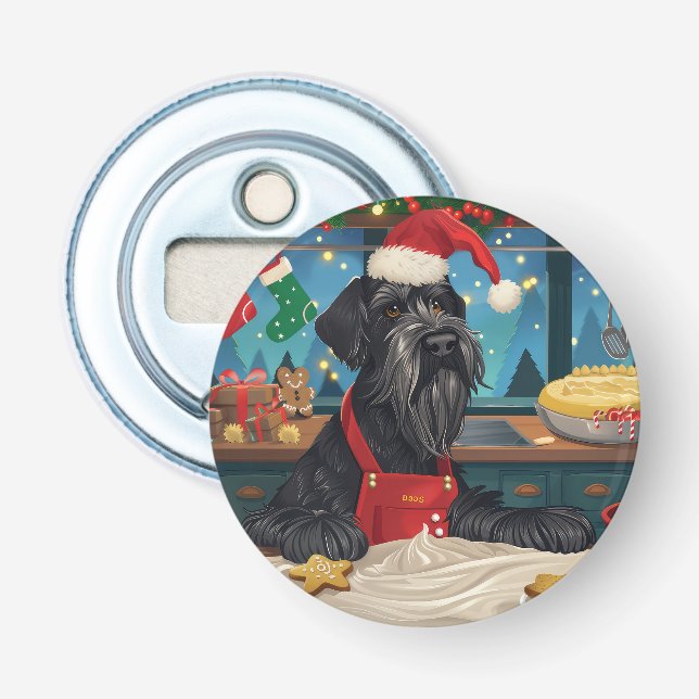 Riesenschnauzer Urlaubbuchen: Weihnachten Flaschenöffner (Vorderseite)