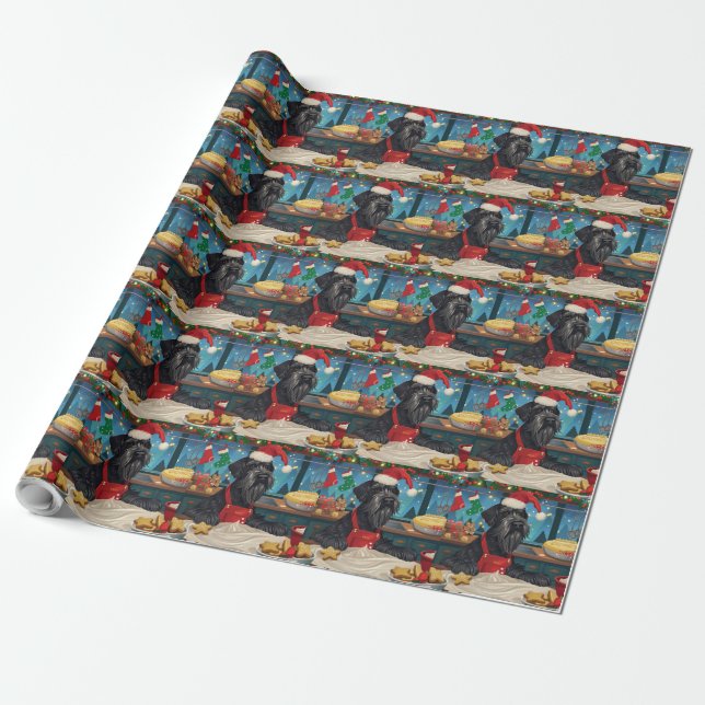 Riesenschnauzer Urlaubbuchen: Weihnachten Geschenkpapier (Ungerollt)
