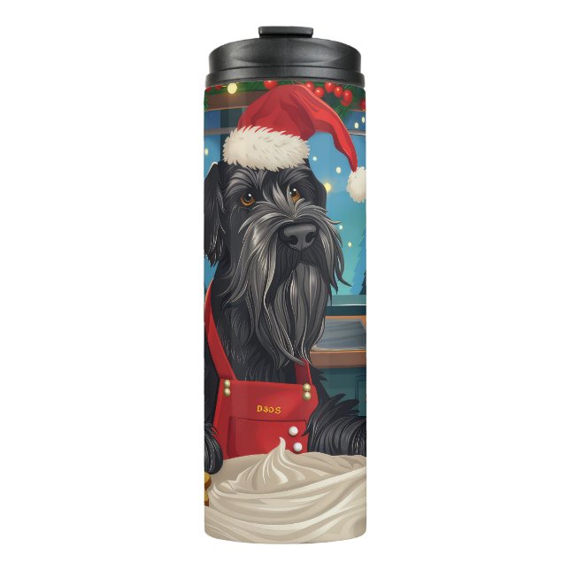 Riesenschnauzer Urlaubbuchen: Weihnachten Thermosbecher (Vorderseite)