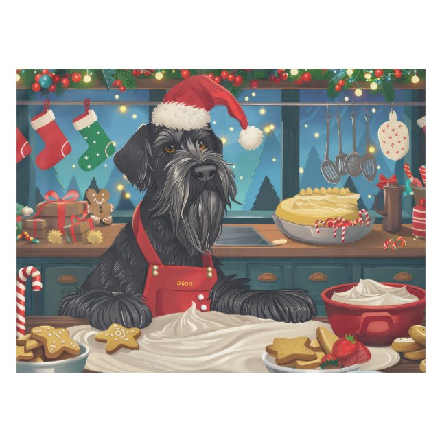 Riesenschnauzer Urlaubbuchen: Weihnachten Tischdecke (Vorderseite (Horizontal))