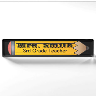 Riesenschulstift Lehrer DIY Text Namensplakette