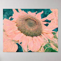 Riesensonnenblume Vintag Rosa Grüne Landkunst
