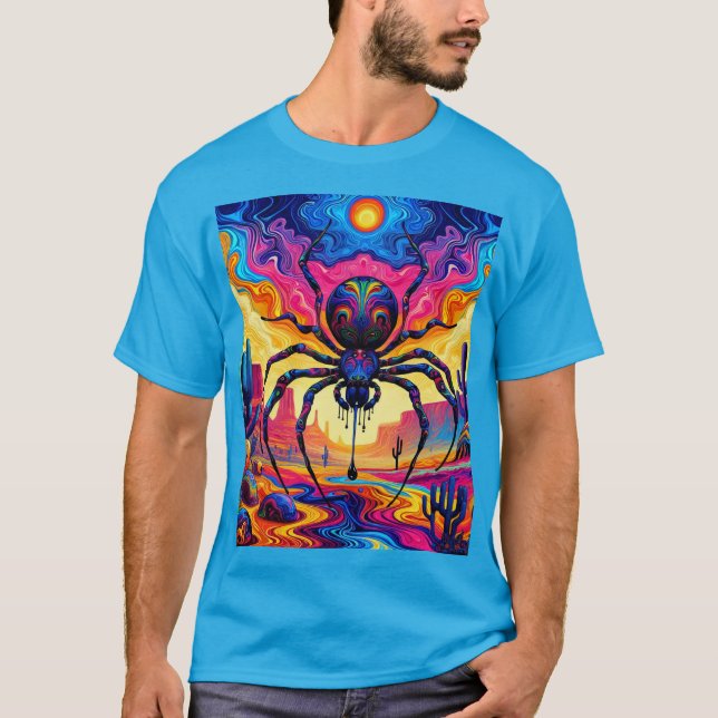 Riesenspinne in einer surrealen Wüste T-Shirt (Vorderseite)
