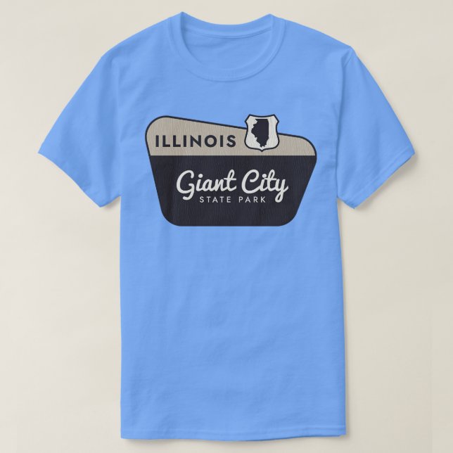 Riesenstädter Staat Park Illinois Begrüßungszeiche T-Shirt (Design vorne)