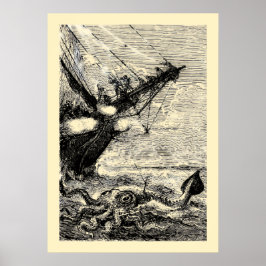 RiesenTintenfisch aus 2000 Ligen unter dem Meer. Poster
