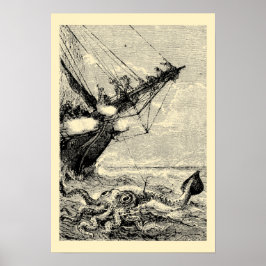 RiesenTintenfisch aus 2000 Ligen unter dem Meer. Poster