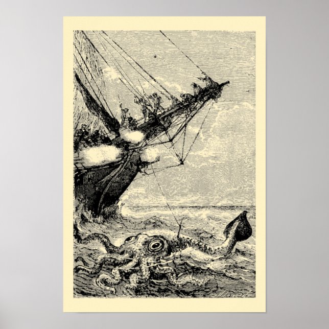RiesenTintenfisch aus 2000 Ligen unter dem Meer. Poster (Vorne)