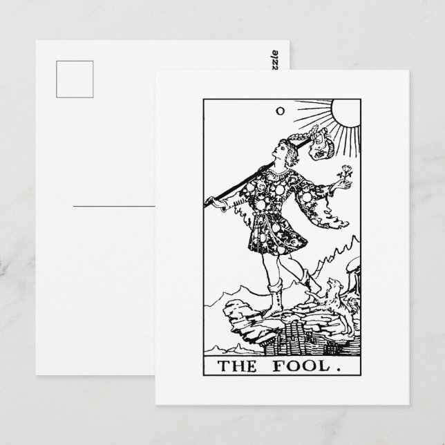 Riesenwaite Tarot Major Arcana Der Narr Postkarte (Vorne/Hinten)