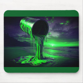 Riesige Farbdose schüttet Farbe auf Sunset Beach  Mousepad