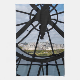 Riesige Glasuhr im Musée d'Orsay - Paris Geschirrtuch