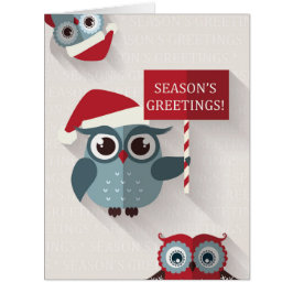 Riesige glückliche Owlidays Weihnachtskarte