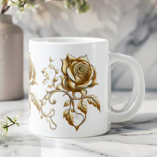 Riesige Goldrosen-Kaffeetasse Jumbo-Tasse