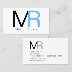 Riesige große Initialenbuchstabeabdeckung Visitenkarte