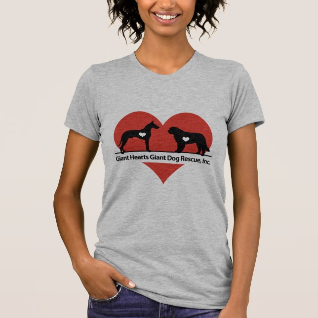 Riesige Herz-riesiges Hunderettungs-Logo T-Shirt (Vorderseite)