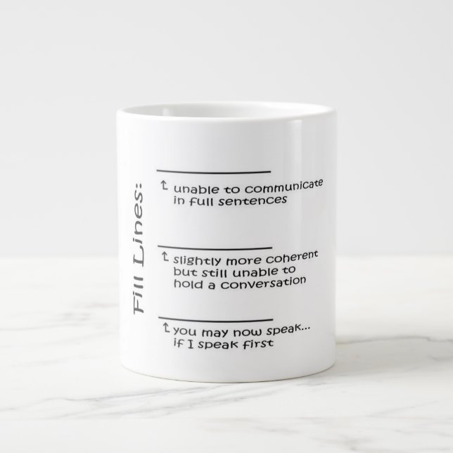Riesige Kaffee-Tasse, die Sie mit Füllelinien Jumbo-Tasse (Vorderseite)